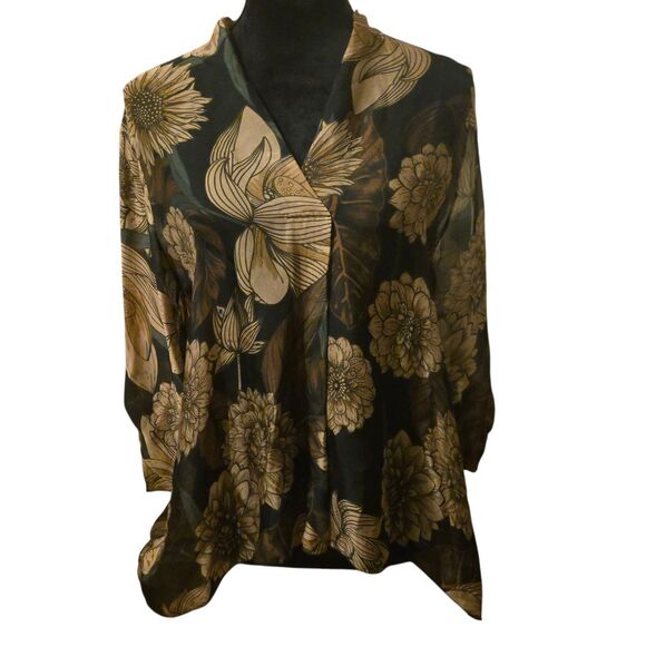 Lola Italy M Viscose/Silk Whimsigoth Fairy Grunge Floral Sheer Flowy - Picture 1 of 10